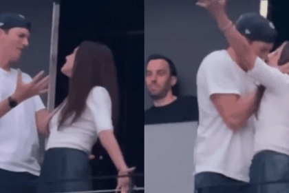 Ashton Kutcher y Mila Kunis vistos en concierto de Backstreet Boys en Las Vegas